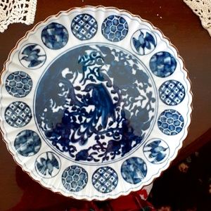BLUE AND WHITE PLATE. CHING-TE-CHEN. FINE CHINA